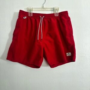 Penfield seal swim shorts red large lined Euc